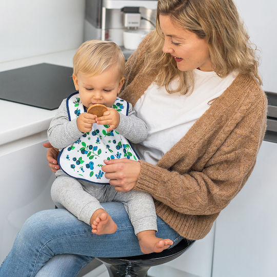 Babyono Αδιάβροχη Σαλιάρα από 100% Βαμβάκι με Αυτοκόλλητο Ροζ, Kύκνος για 9 m+