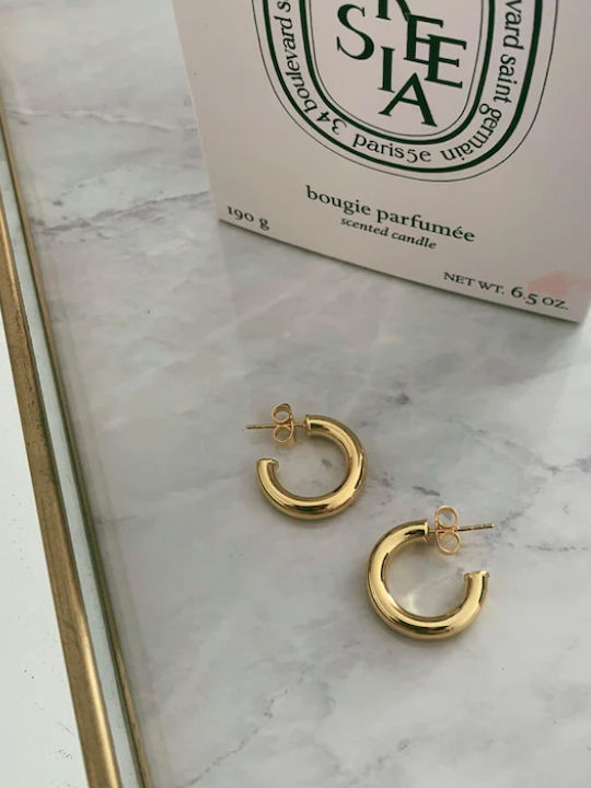 ecarla Earrings Hoops made of Steel Gold Plated