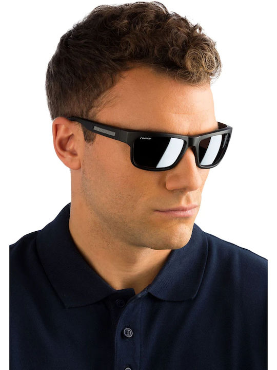 CressiSub Ipanema Men's Sunglasses with Black Plastic Frame and Black Polarized Lens DB100070