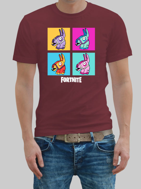 TKT T-shirt Fortnite Μπορντό