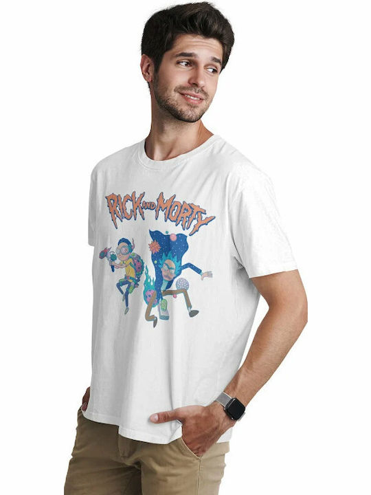 T-shirt Rick und Morty Weiß Baumwolle