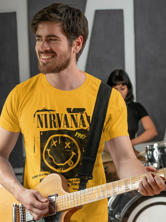 T-shirt Nirvana σε Χρυσό χρώμα