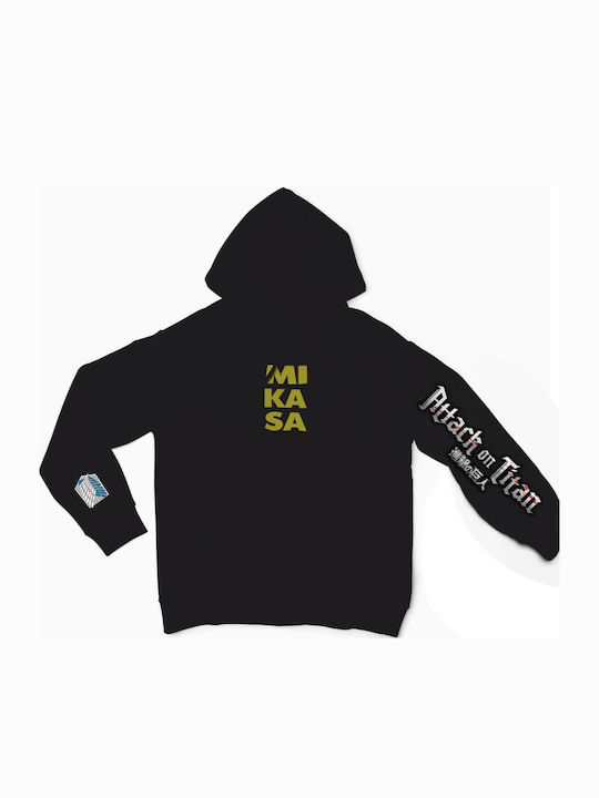 T-shirt Studio Attack On Titan Φούτερ με Κουκούλα Μαύρο