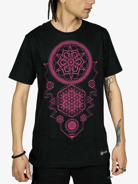 Mandala T-shirt Black Cotton