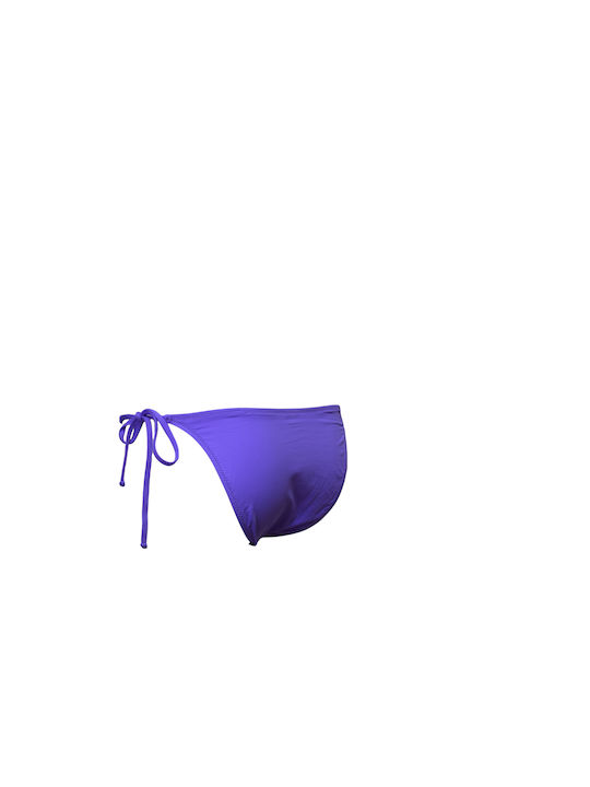 Bikini Slip με Κορδονάκια Λιλά