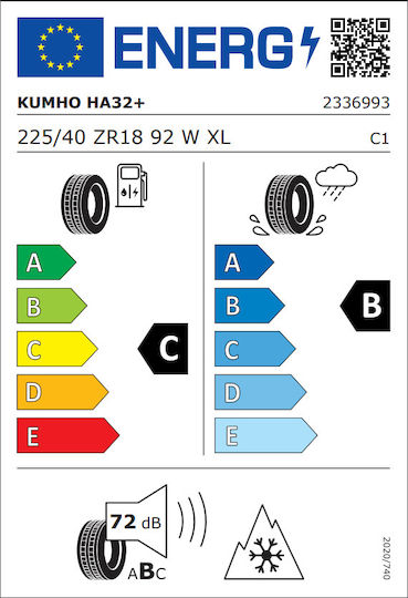 Kumho HA32XL 225/40R18 92W XL 4 Εποχών Λάστιχο για Επιβατικό Αυτοκίνητο