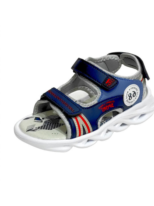 Kinder Sandalen mit Klettverschluss & Lichtern Blau