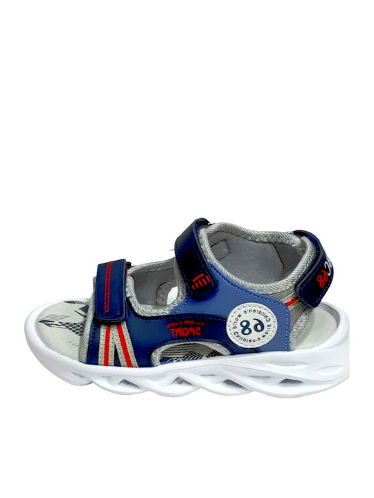 Kinder Sandalen mit Klettverschluss & Lichtern Blau