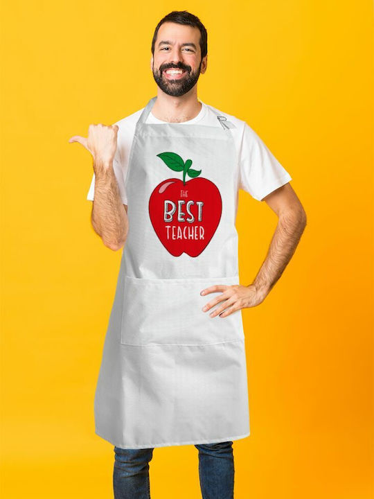 Koupakoupa Best teacher Küchenschürze Weiß KP_508_APRON-BBQ-ADULT 1Stück