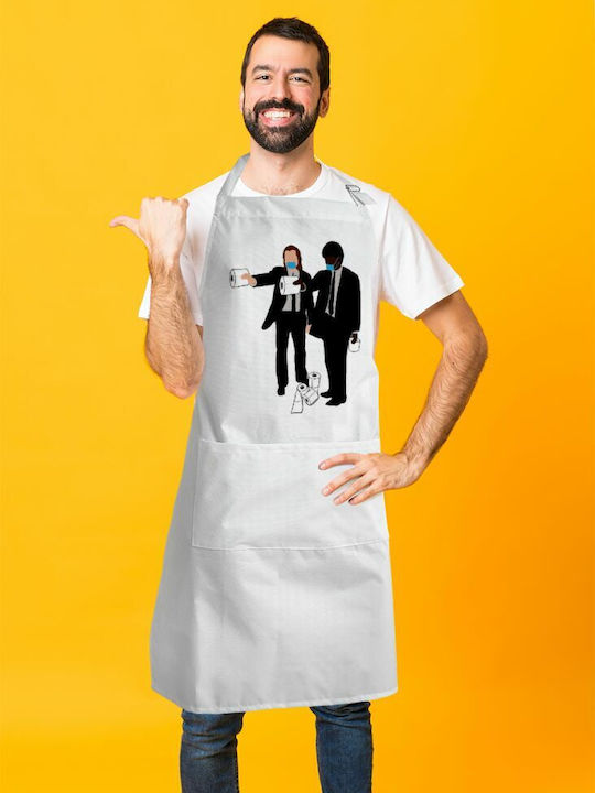 Koupakoupa Fiction Küchenschürze Weiß KP_2525_APRON-BBQ-ADULT 1Stück