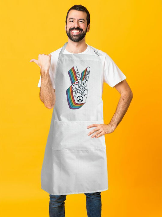 Koupakoupa Love Küchenschürze Weiß KP_11754_APRON-BBQ-ADULT 1Stück