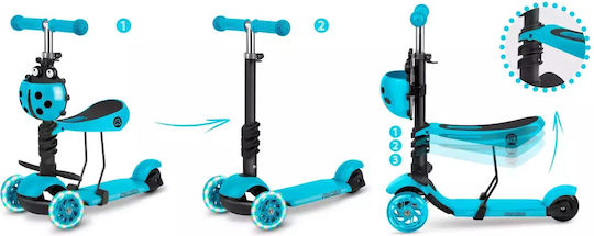 Ricokids Kinderroller Buggy 2-Rad mit LED-Beleuchtung Blau