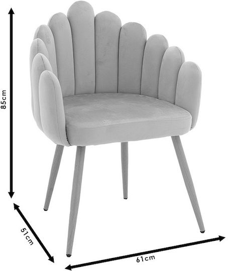 Briella Dining Room Velvet Chair Ecru 61x51x85cm