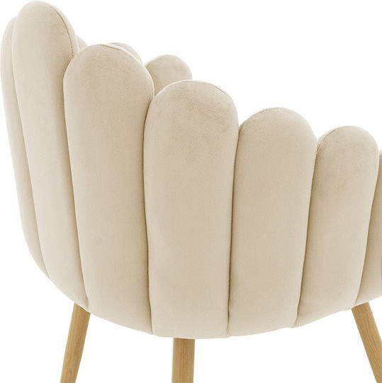 Briella Dining Room Velvet Chair Ecru 61x51x85cm