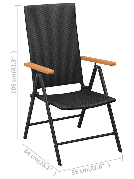 Dining Room Set for Small Outdoor Spaces 3 Pieces Black
