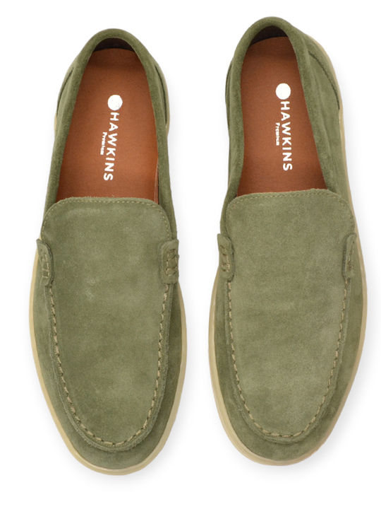 Hawkins Premium Suede Ανδρικά Μοκασίνια σε Πράσινο Χρώμα