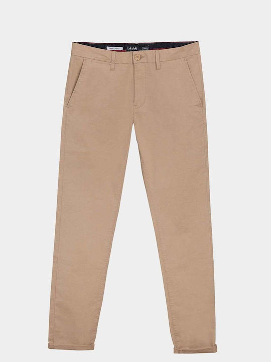 Trousers Chino Elastic in Slim Fit Beige
