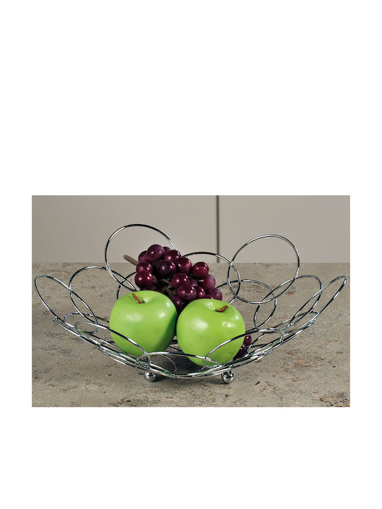 Kesper Metallic Fruit Bowl Silver 36x36x13cm