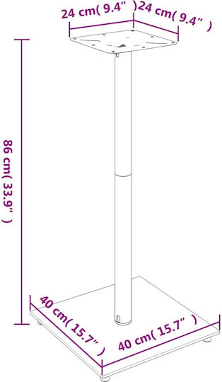 vidaXL Speaker Stands in Silver Color