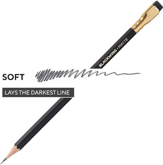 Blackwing Σετ 12 Μολύβια Μαλακά με Γόμα Μαύρα