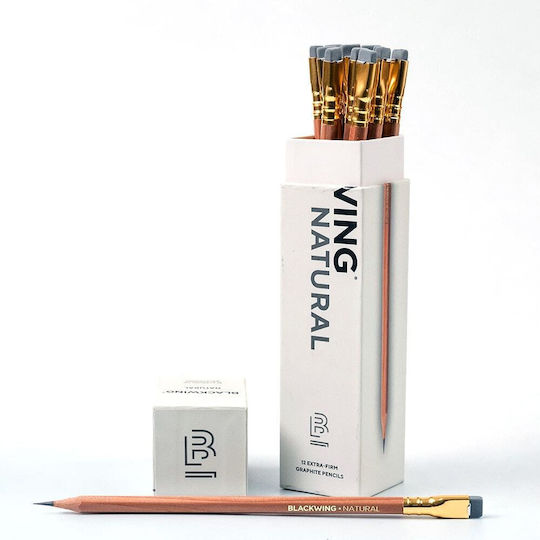 Blackwing Σετ 12 Μολύβια Σκληρά με Γόμα Καφέ