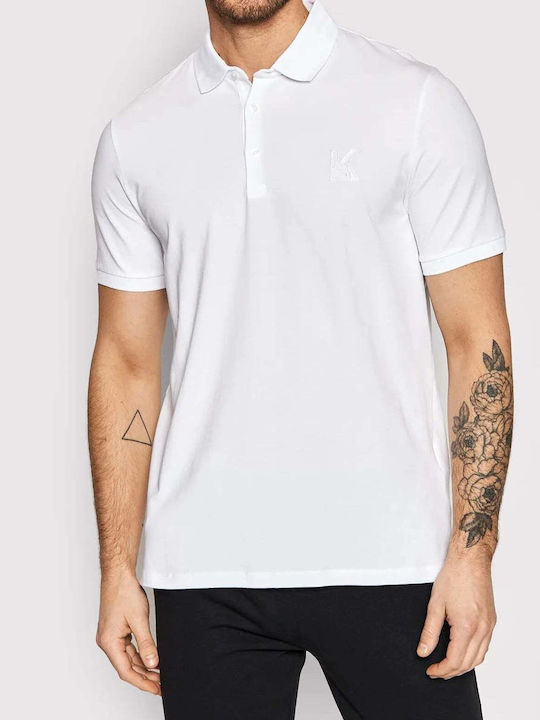 Karl Lagerfeld Herren Kurzarmshirt Polo Weiß