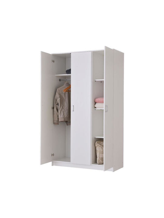 Ușă triplă Dulap de Haine Hana Alb 120x52x205cm