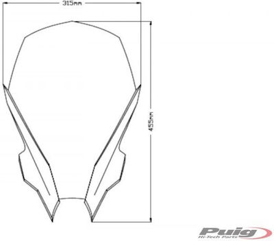 Puig Naked Motorcycle Windshield & Windscreen Tinted Visor for Yamaha MT-09 20645H