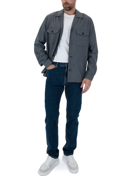 Дълъг Ръкав Памучен Overshirt Сив
