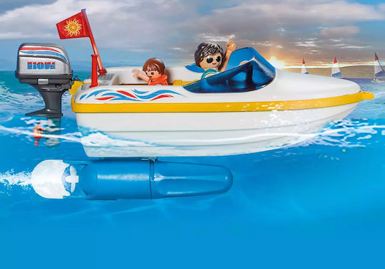Playmobil Family Fun Pick-Up with Speedboat for 4-10 years old