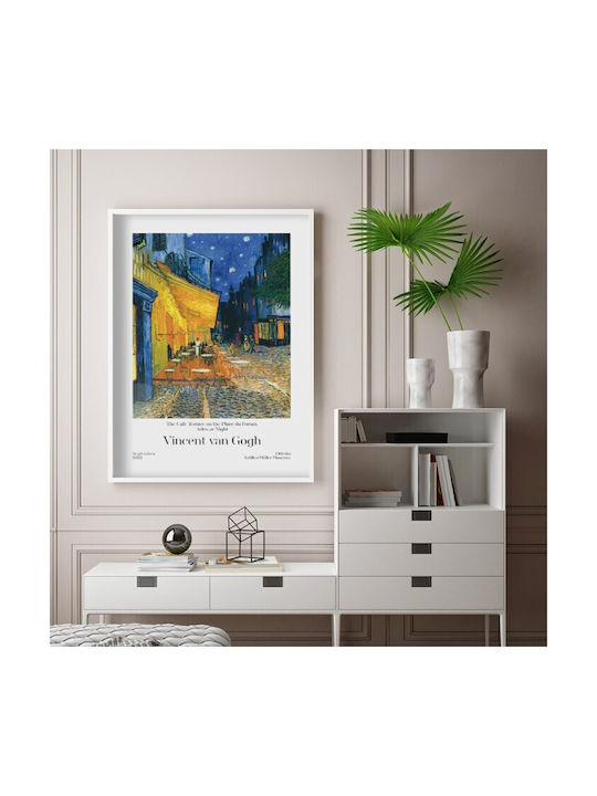 Walls Cafe Terrance At Night Rahmen Kopie von Van Gogh Holz 20x30cm