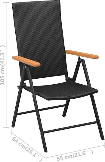 Garten- und Outdoor-Möbelsets für kleinen Raum 3 Stück Schwarz