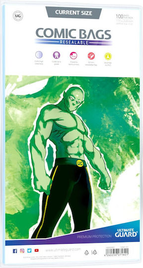 Ultimate Guard Plastic Sleeves for Comics Comic Bags Resealable Current Size 100