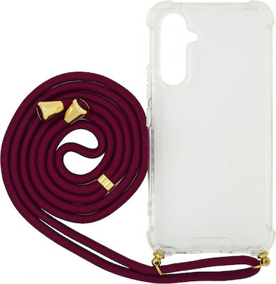 Ancus Silicone Back Cover with Strap Burgundy (Galaxy A54)