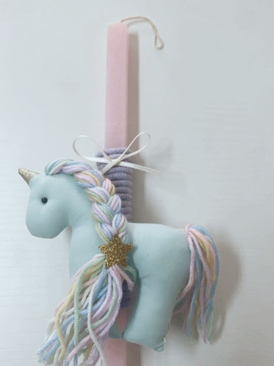 Easter Candle Unicorn Square Scented, Handmade and with Box 30pcs Blue