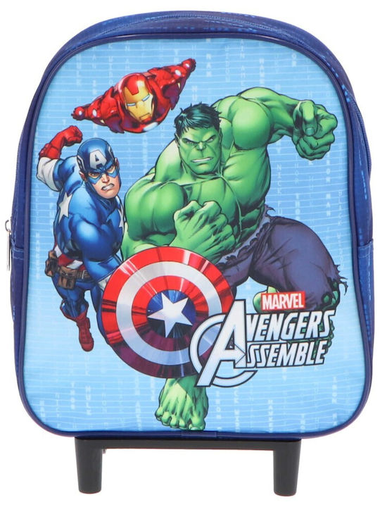 Marvel Avengers Σχολική Τσάντα Τρόλεϊ Νηπιαγωγείου Light Blue