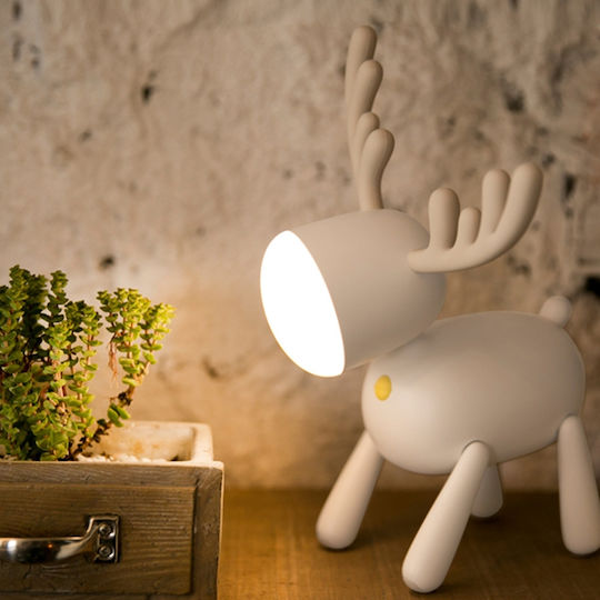 Aoke Beleuchtet Weihnachtliche Figur Rentier Weiß Höhe 24cm