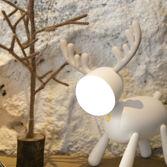 Aoke Beleuchtet Weihnachtliche Figur Rentier Weiß Höhe 24cm
