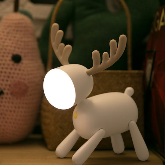 Aoke Beleuchtet Weihnachtliche Figur Rentier Weiß Höhe 24cm