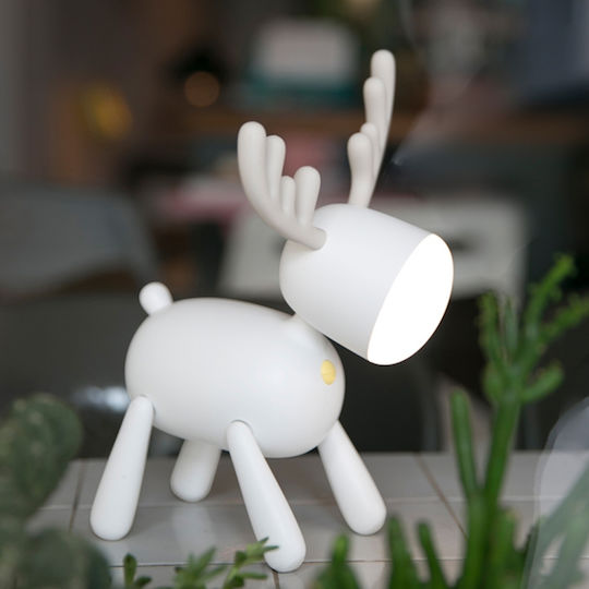 Aoke Beleuchtet Weihnachtliche Figur Rentier Weiß Höhe 24cm