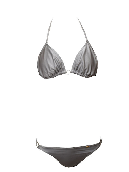 Set Bikini Τριγωνάκι Ασημί