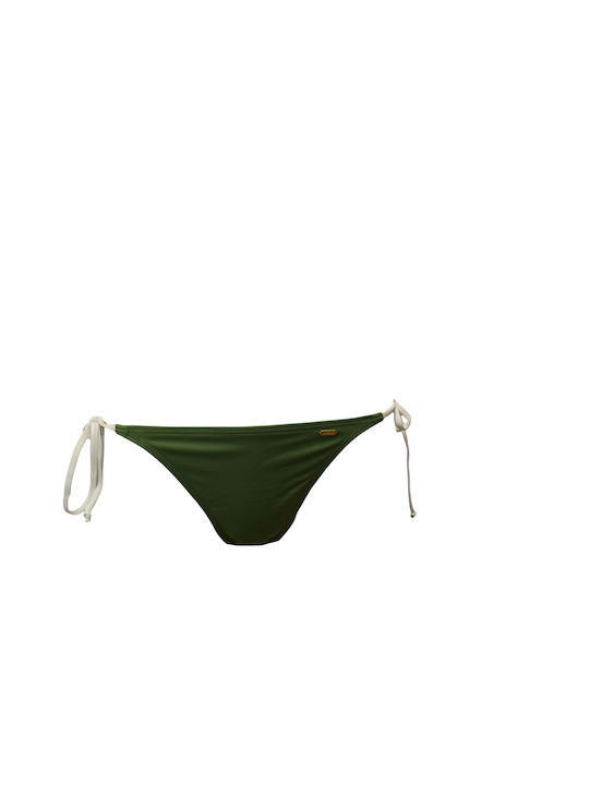 Set Bikini Τριγωνάκι Khaki/White