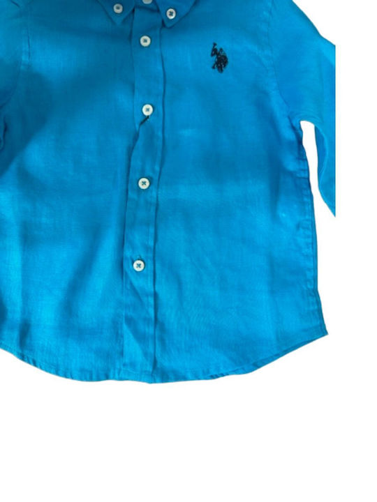 Kids One Color Shirt Long Sleeve Blue Greg
