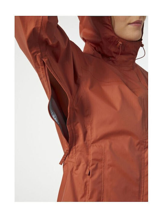 Loke Women's for Hiking Short Lifestyle Jacket Waterproof for Spring or Autumn Orange