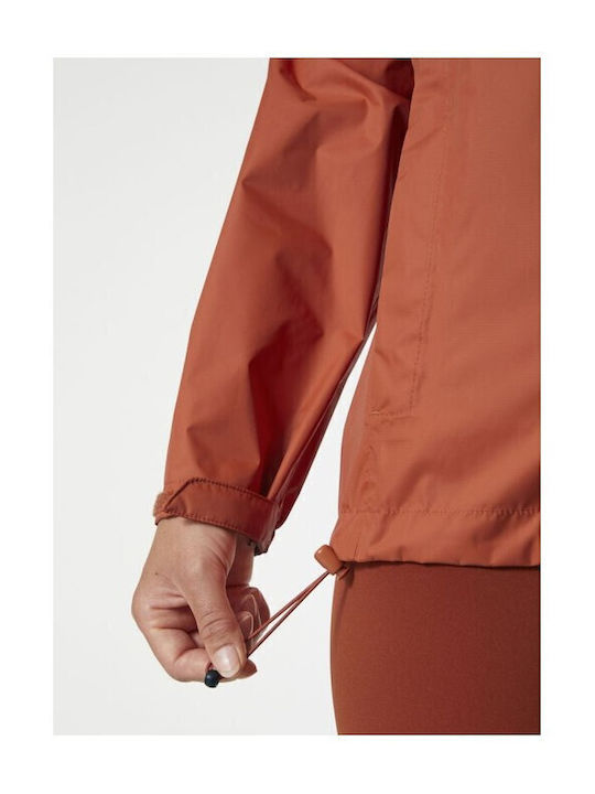 Loke Women's for Hiking Short Lifestyle Jacket Waterproof for Spring or Autumn Orange