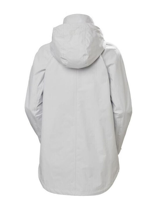 Valentina Women's for Hiking Long Parka Jacket Waterproof for Spring or Autumn with Hood Gray