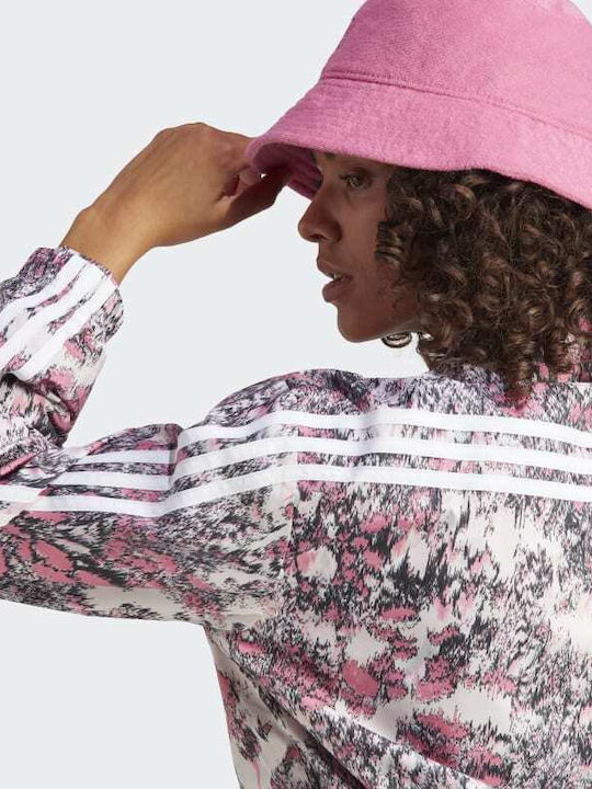 Future Icons 3-Stripes Women's Short Lifestyle Jacket Windproof for Spring or Autumn with Hood