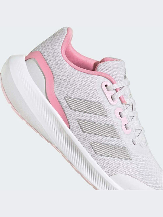 Runfalcon 3.0 K Kids Sports Shoes Running with Laces Dash Grey / Silver Metallic / Bliss Pink