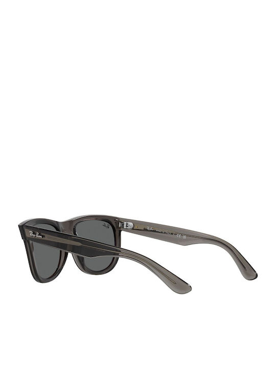 Ray Ban Wayfarer Reverse Unisex Sunglasses With Grey Horn-Rimmed Frame And Black Lens RBR0502S 6707GR