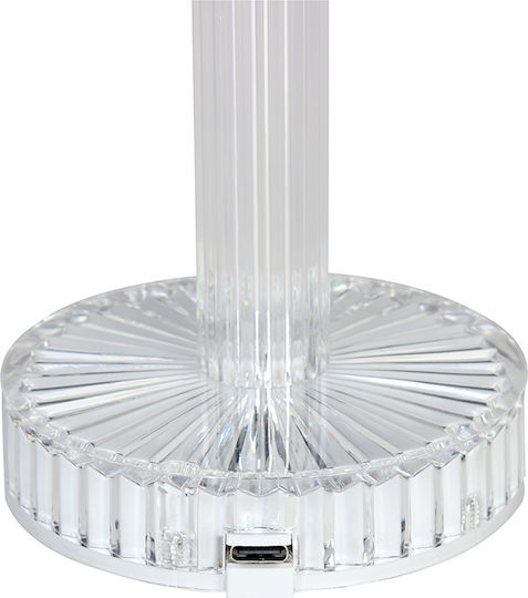 Keskor Plastic Lampă de masă LED cu Abajur Transparent și Bază